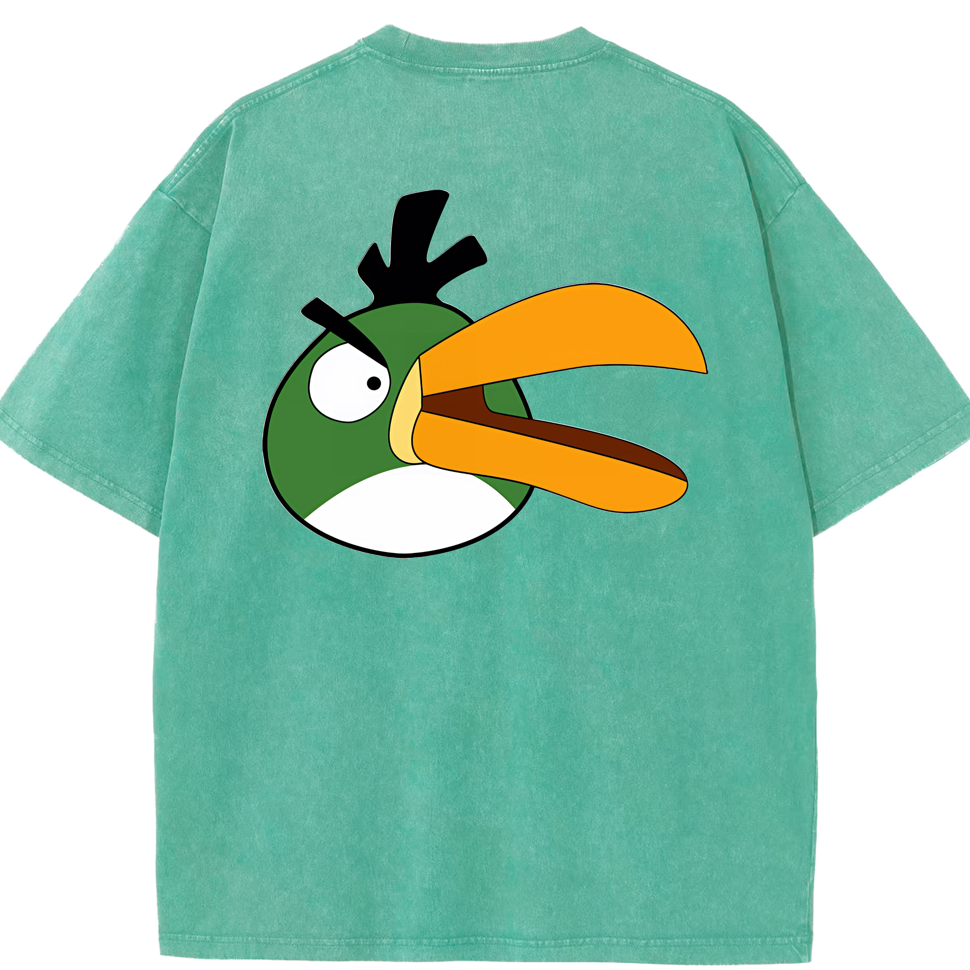 （画像用） Angry Birds アングリーバード 綿100% ヴィンテージ風 半袖Tシャツ（背面プリント）